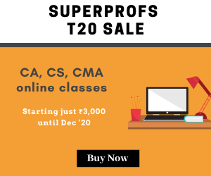 super_profs's tweet photo. India's first &amp; biggest sale festival for CA, CS, CMA students is live on SuperProfs! Get Dec 2020 online classes starting just Rs. 3,000. Premium branded online classes at Lowest. Fees. Ever.

Same quality, lowest price guaranteed! 

Visit - https://t.co/w8lFkoYWMl https://t.co/pdYnApTPxT