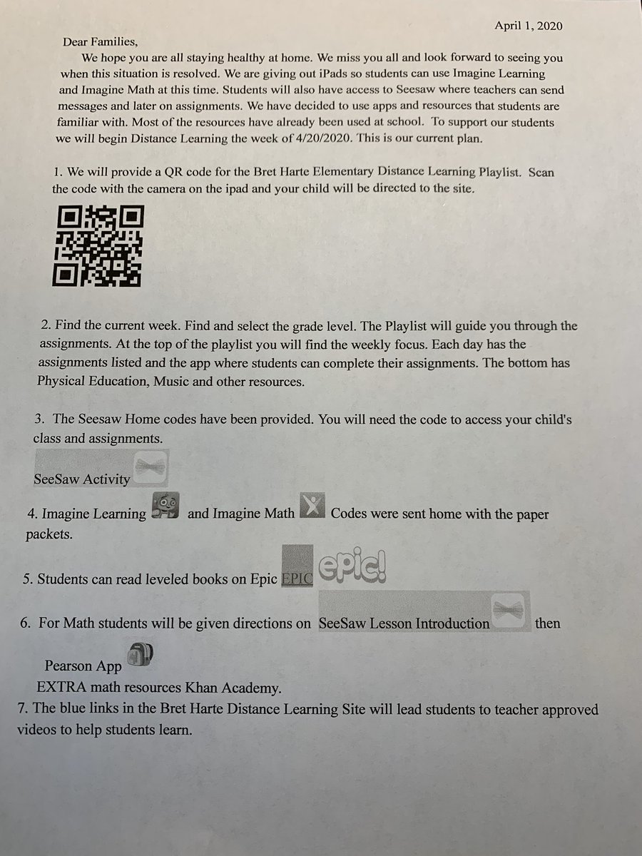 JenVanEssen1's tweet photo. A3 parents and students:  just want to remind everyone that our “to do” list is now on a link. The code is on the paper that came with the iPad or listed here. Please logon at some point and see what work is available. https://t.co/rMyetqAOe8