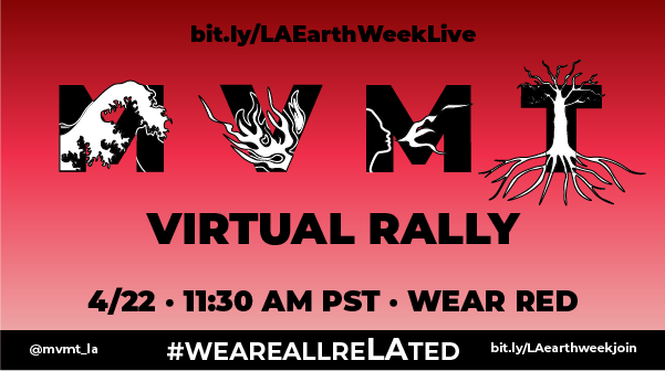 psr_la's tweet photo. Frontline communities and youth climate leaders will be speaking on the @mvmt_la Earth Day rally! Join us at 11:30am TODAY to hear their stories: https://t.co/8vTWxIs4fI #weareallreLAted #StrikeWithUs #EarthWeekLA #EarthDay https://t.co/ki394VDVSh