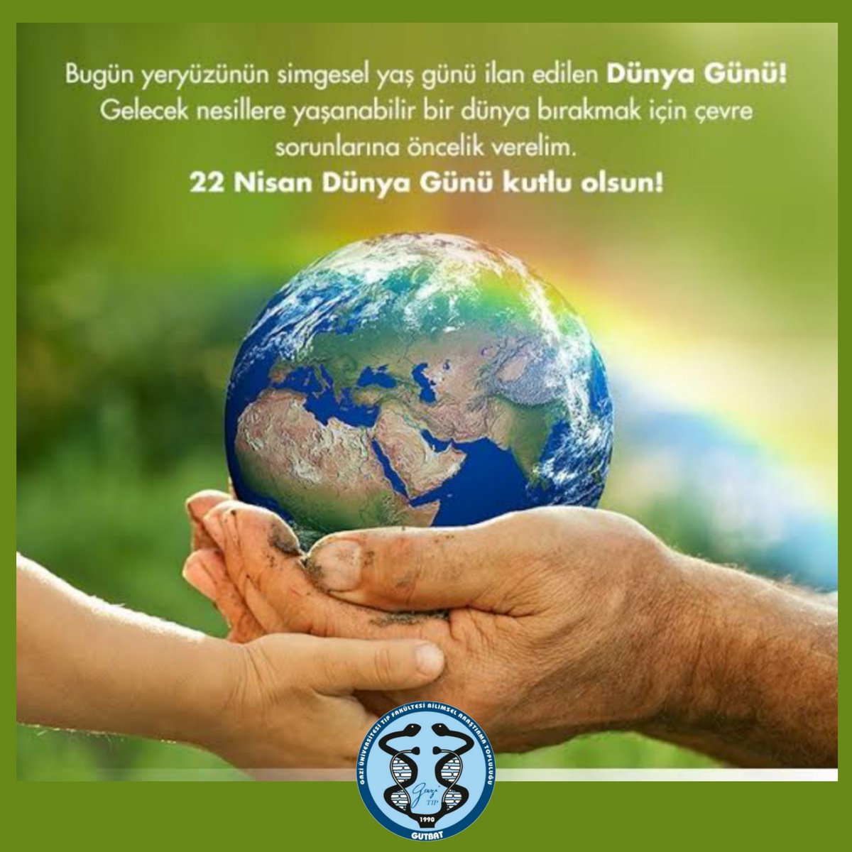 gutfbat's tweet photo. 🌍 22 Nisan Dünya Günümüz kutlu olsun! 💐 Gelecek nesillere yaşanabilir bir dünya bırakmak için çevre sorunlarına öncelik verelim. 🌺🌸 https://t.co/aE1F8xB4eF