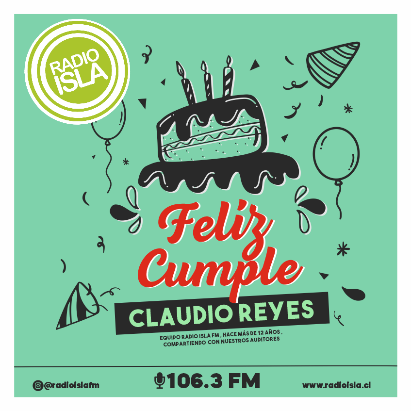 RadioIslacl's tweet image. 🎉 Hoy cumple años nuestro compañero de labores Claudio Reyes, parte fundamental del equipo de Radio Isla hace más de 12 años ¡Feliz cumpleaños! Gracias por ser parte de la familia de #RadioIsla 🎊😷