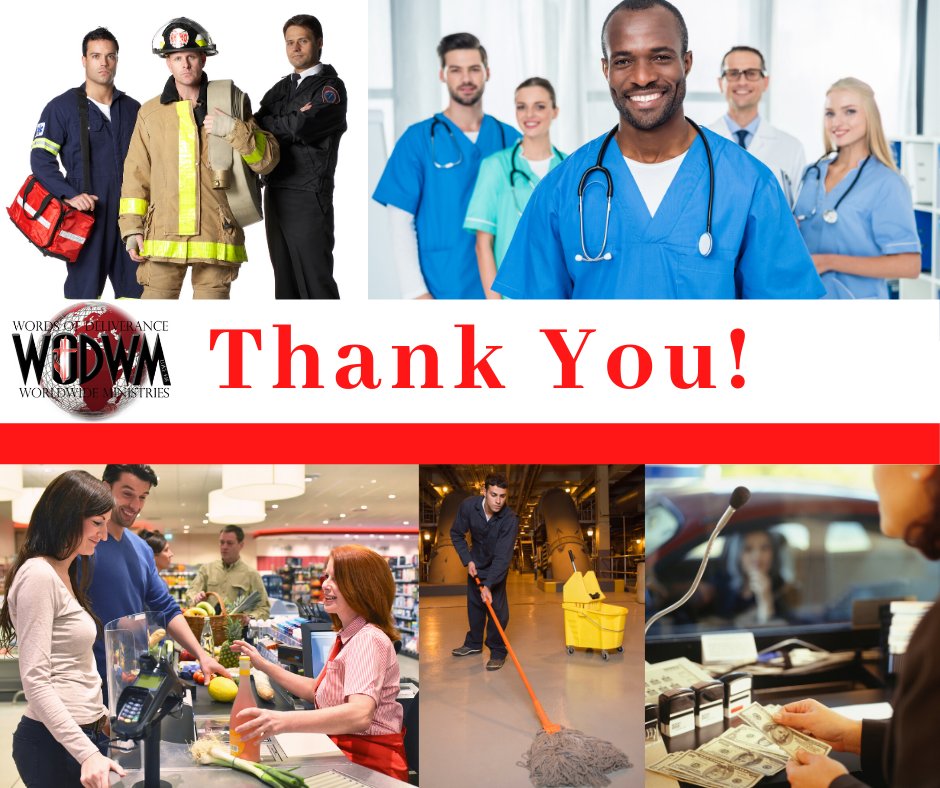 WODWM's tweet photo. To those on the front lines taking great personal risks and having to leave your families we are praying for you! #WODWM #WePray #EssentialPersonnel #FrontLineFighters #CoveringTheCareGivers #PrayingInThePandemic https://t.co/Kiod36btud