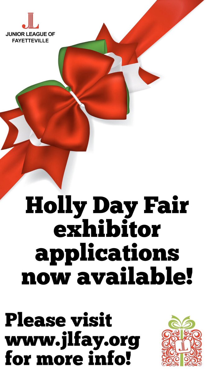 We are excited to announce our Holly Day Fair exhibitor application is now available at jlfay.org. If you’re interested in being a vendor or know of someone who is, please fill out an application to join us at this year’s show! #hollydayfair2020