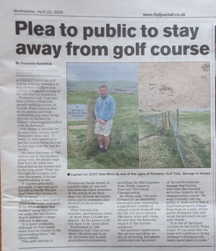 Please respect our golf course....thank you 👍 #StaySafe