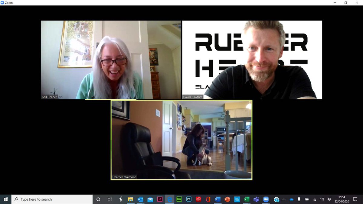 therubberheart's tweet photo. Always a good meeting when after 20 mins you say ‘shall we talk about work now!’ Great discussions with @RubberDivision @HeatherMaimone #RubberIndustry #RubberHeart 🚀
#StayHome 💻🐶 Last of the #QuarantineBeard 🪒🧔🏼 https://t.co/UIup9hus6D