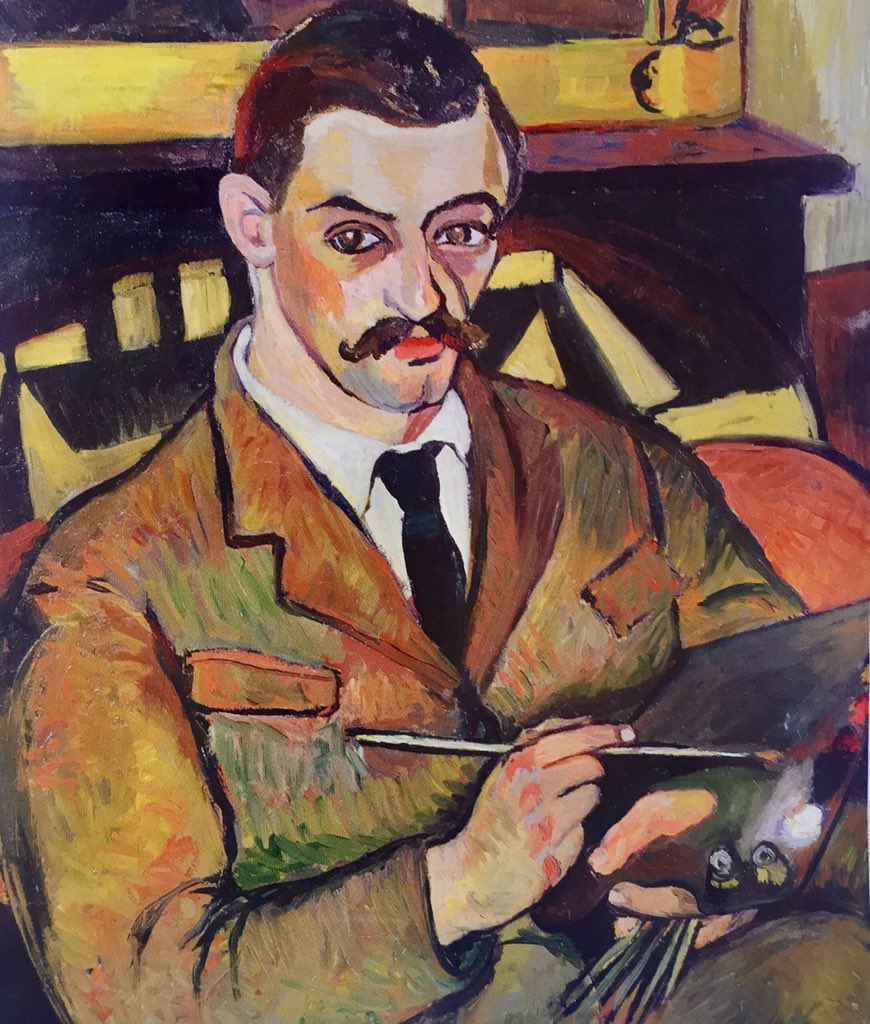 quittyprickly's tweet photo. Gwenzilla’s @GettyMuseum art challenge. Portrait of Maurice Utrillo by Marie Clementine Valadon. 1921. #GettyMuseumChallenge https://t.co/V8yaogocf9