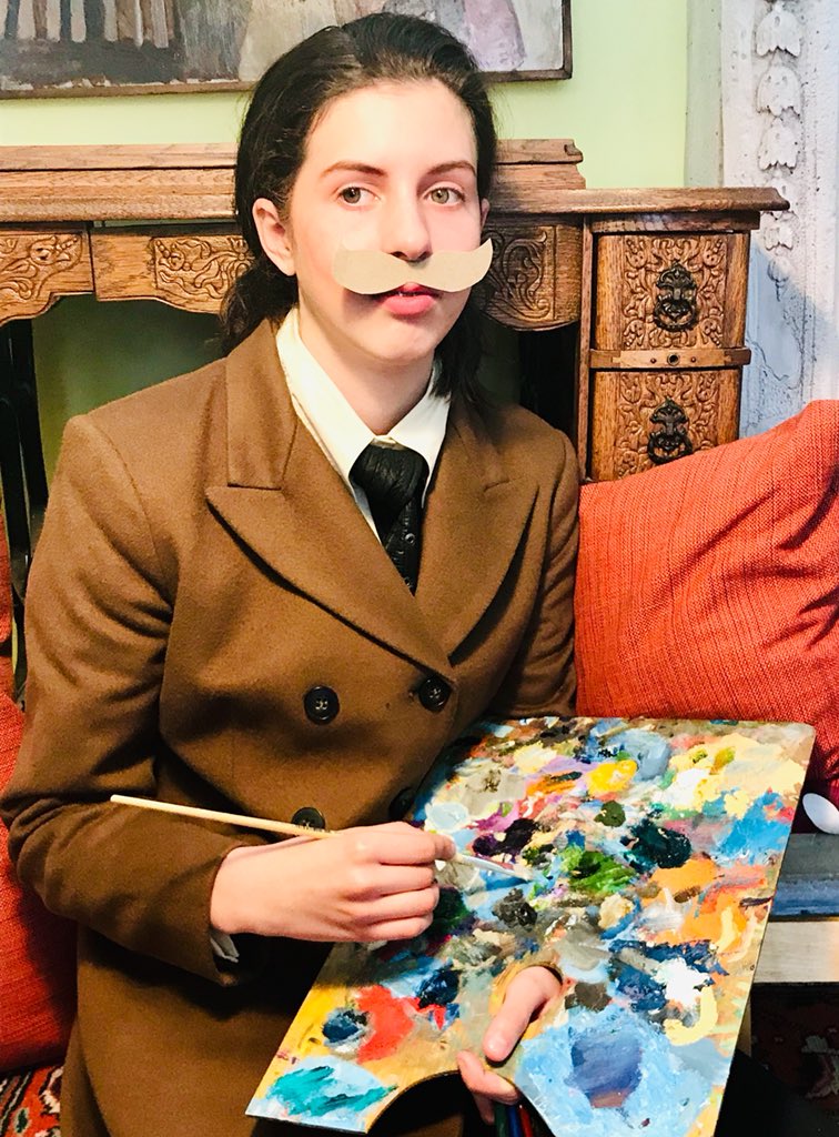 quittyprickly's tweet photo. Gwenzilla’s @GettyMuseum art challenge. Portrait of Maurice Utrillo by Marie Clementine Valadon. 1921. #GettyMuseumChallenge https://t.co/V8yaogocf9