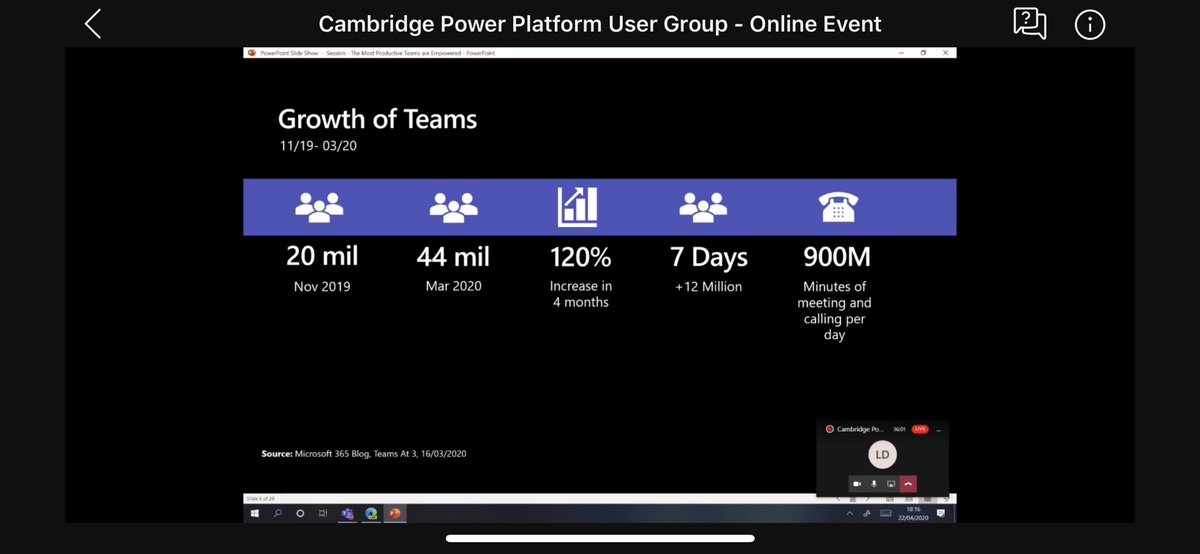 stroker's tweet image. Not just the fast growth of @MicrosoftTeams that’s so amazing it’s the behind the scenes scaling work that enabled this to be achieved #cloudscale @Azure @cambsppug #cambsppug
