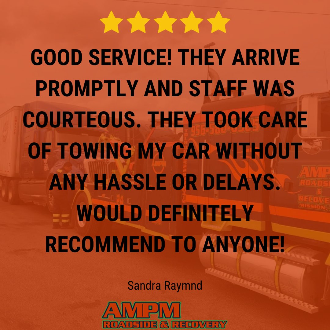 AmpmRecovery's tweet photo. Believe the reviews! We are always committed to providing fast, friendly, and professional towing services. Call us at (956) 580-0505. https://t.co/y5EqpNUwsi