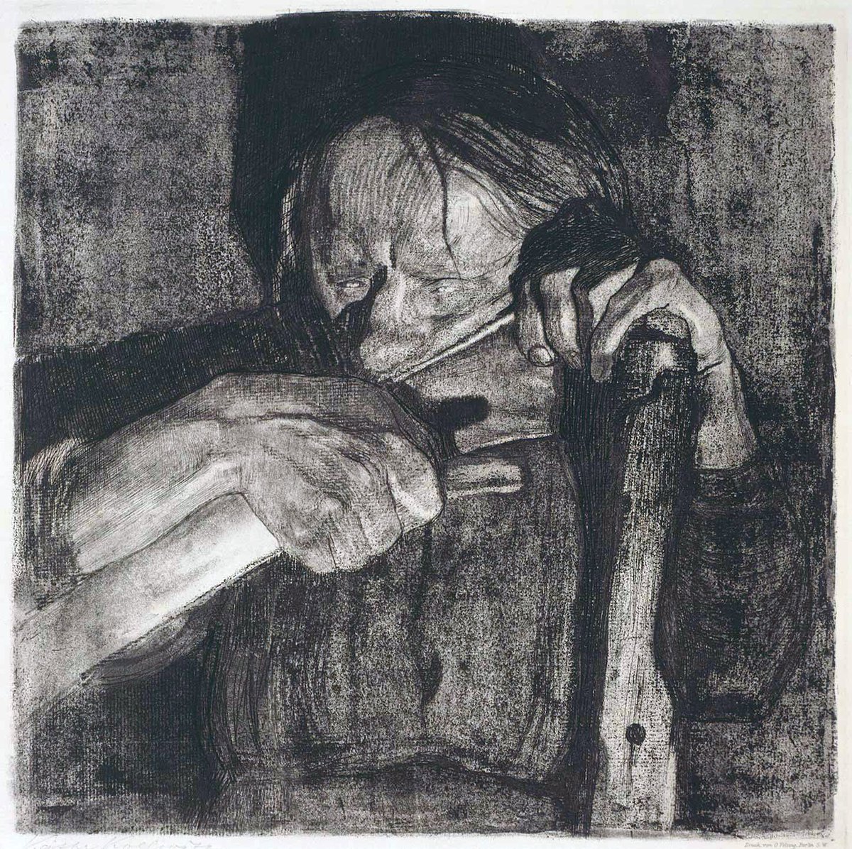 Kollwitz’s next series was The Peasant’s War (1902-8) which sees a further unleashing of her expressionist genius & the creation of some of the most powerful images in art! Genius is an overused word but appropriate for Kollwitz