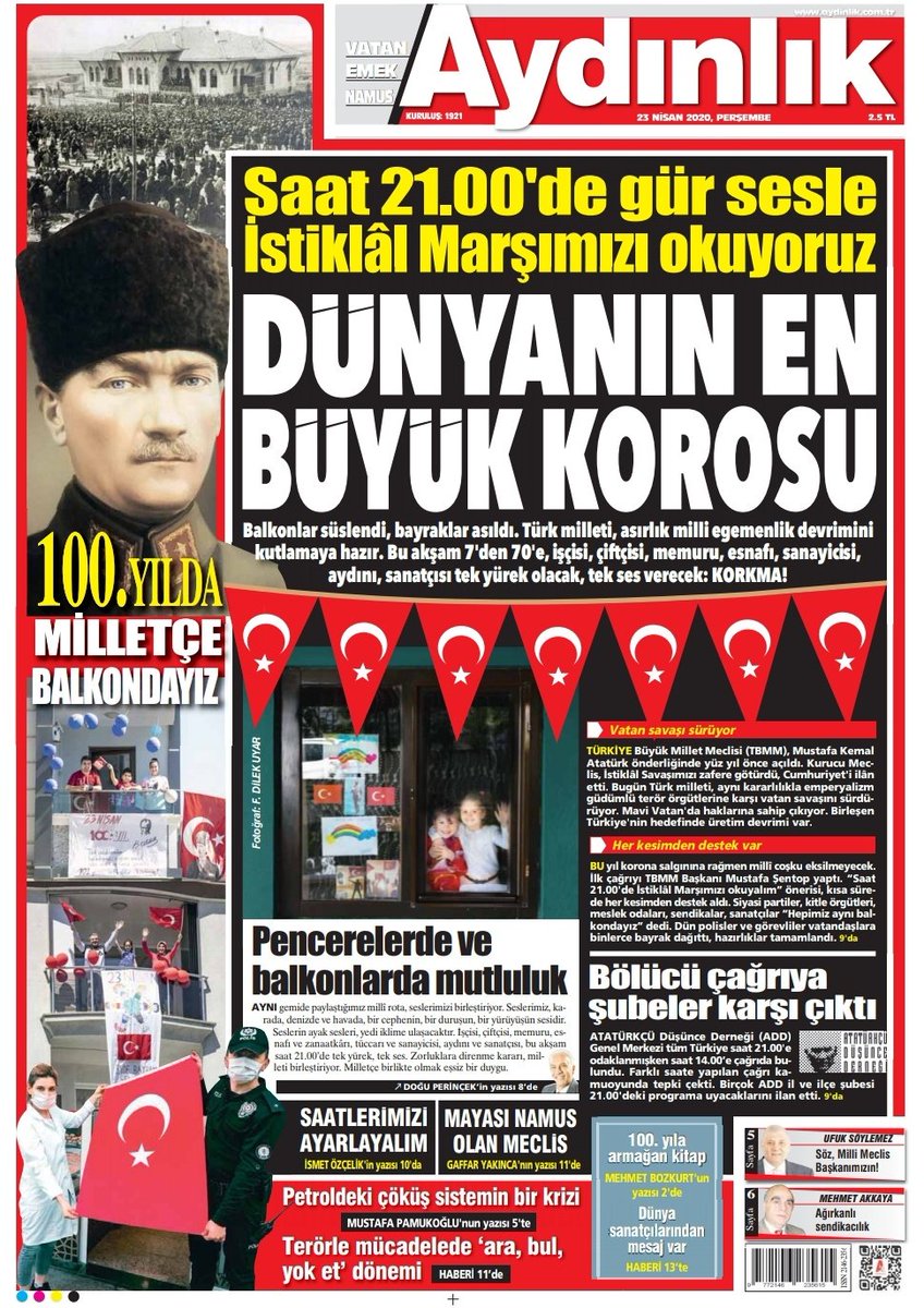 Yarın saat 21'de dünyanın en büyük korosunu oluşturacağız! 
Heyecanlıyız! 
Yaşasın Milli Egemenlik!
#AynıBalkondayız
<a href="/TBMMresmi/">TBMM</a> <a href="/MustafaSentop/">Mustafa Şentop</a>