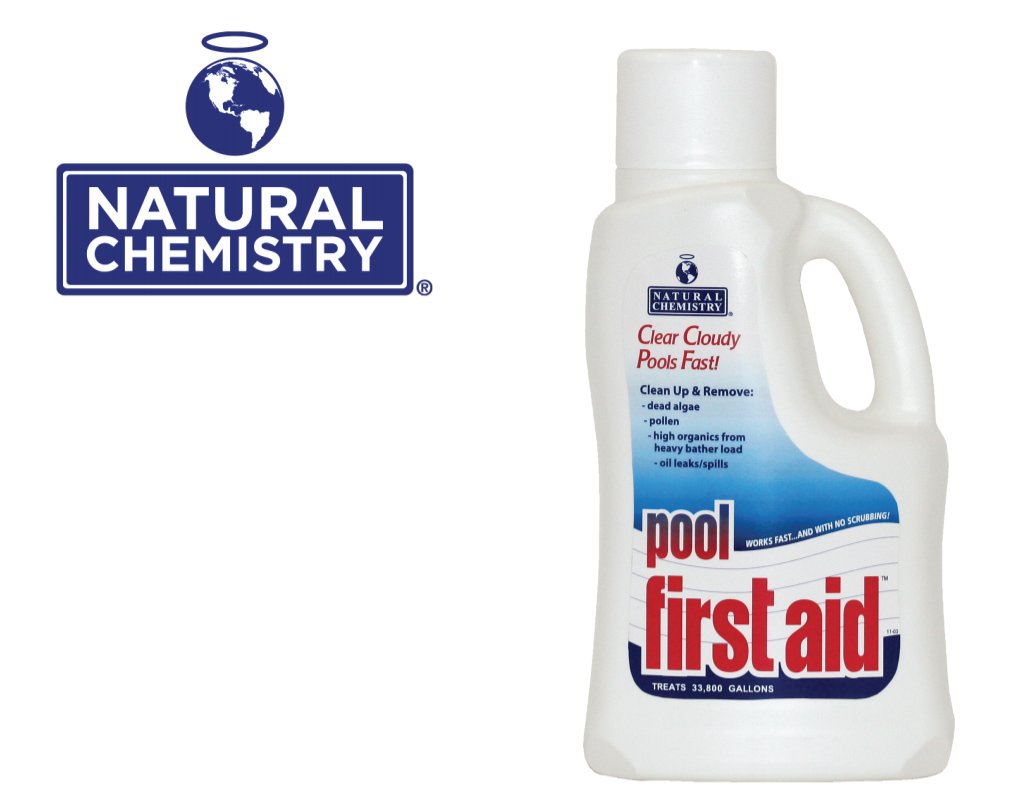 One of the new items we're carrying from Natual Chemistry is Pool First Aid.™ Why's it great? 

- Works great on pollen
- Cleans up dead algae and other forms of non-living organic contamination
- Combines a concentrated blend of SMARTZyme technology with a clarifier