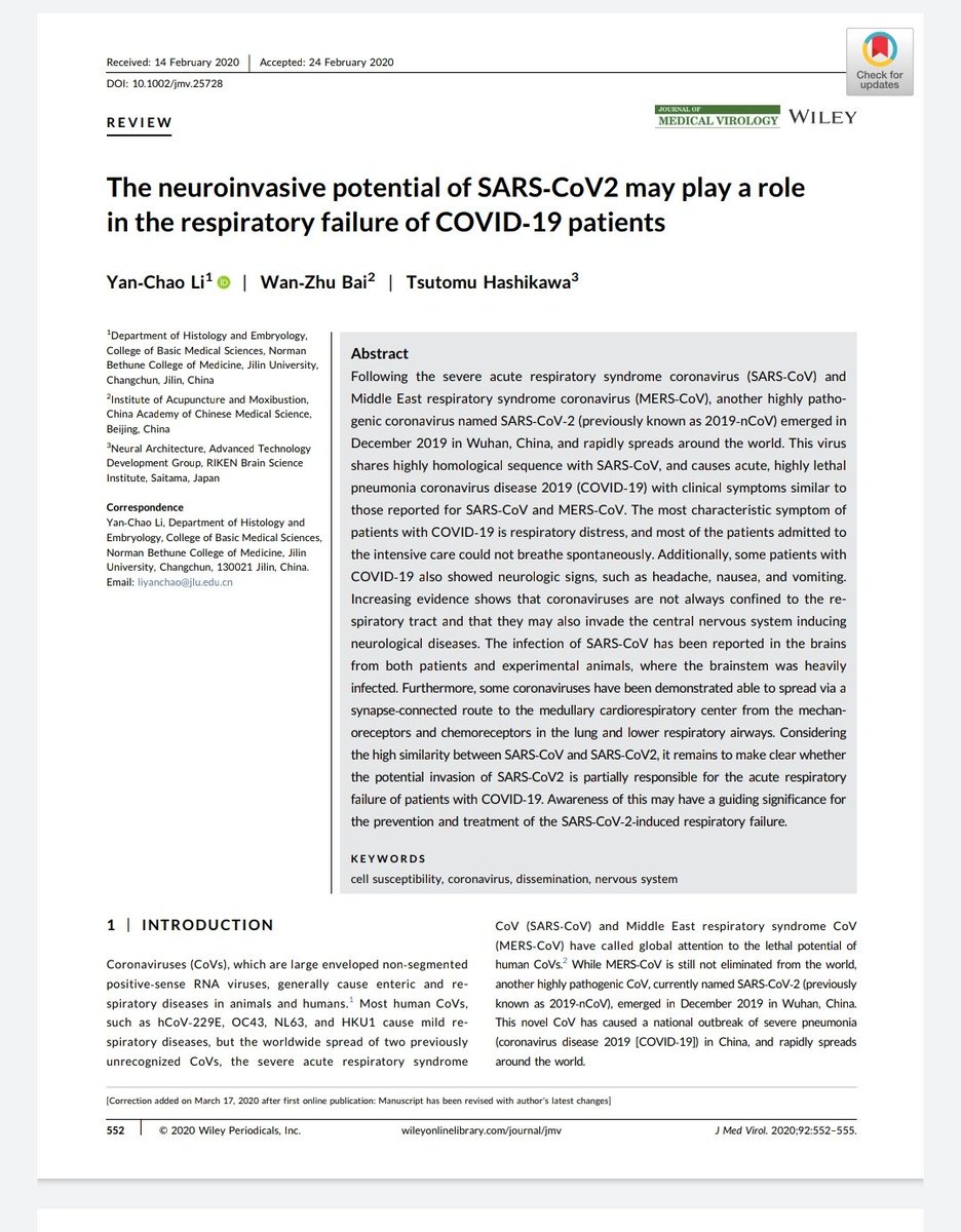 And then there are Research papers which how COVID-19 affects Brain causing respiratory failures, nervous system and even lead to diseases like Meningitis & Encephalitis.