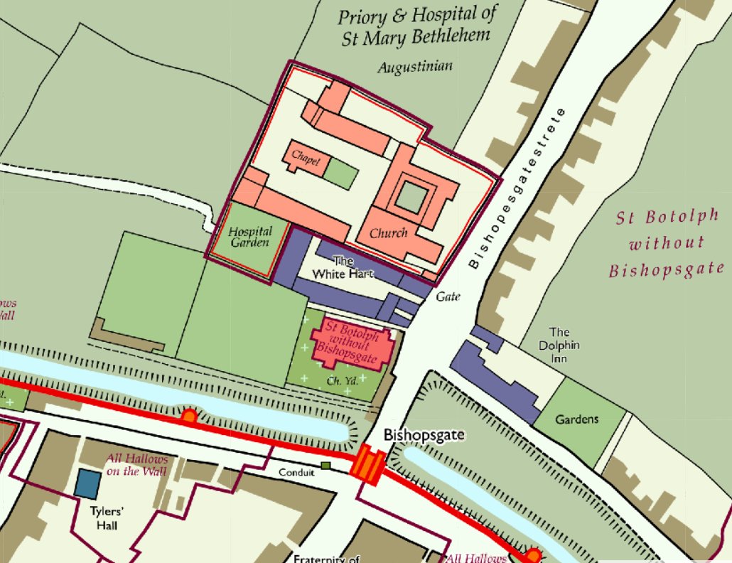 Another old London 'spital: St Mary Bishopsgate. Similar crusading interest to Thomas Acre gave it a Holy Land connection and canons that ran it were called Bethlehemites. Shortened as "Bedlam", was later moved to where  @I_W_M now isSo when you say it's Bedlam at Liverpool St...