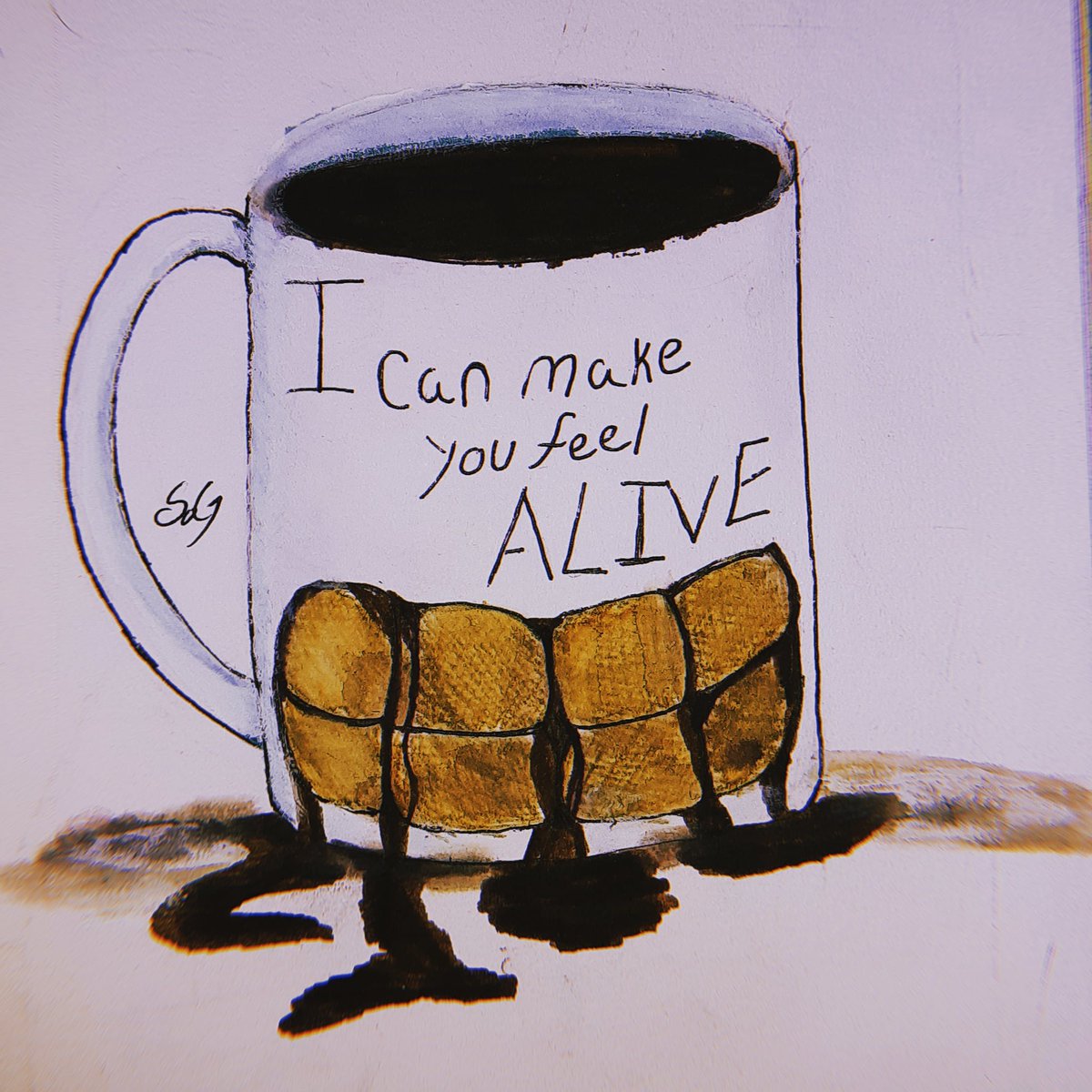 syduck_14's tweet image. "I know but do I need you to survive?"
 #drawing #shopapopopera based on the song coffee by Jack Stauber