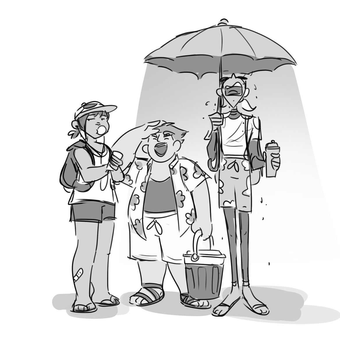I drew my OCs for the 6 outfits meme using the prompts you gave me!! so here's the first half!
1. Family roadtrip to a bad waterpark
2. Surfing!!
3. Pop stars (it just had to be perfume)...