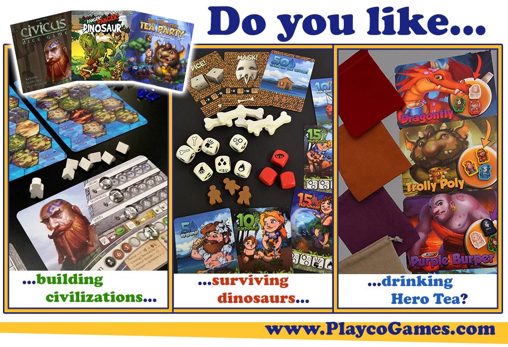 playcogames's tweet photo. 🦖🎲☕ What type of adventure are you in the mood for?
We've got a few fun ones ready to send your way! 🤩
https://t.co/rYpZqUNQT0
#TabletopGames #BoardGames #FamilyFun https://t.co/5FWctFyEyq