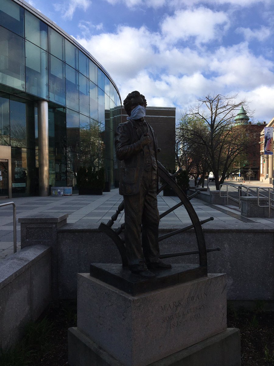We stopped by home this morning, and were glad to see everyone is taking precautions. #hartfordhasit #hartfordhistory #ilovehplct #publiclibraries #authorsofinstagram #marktwain