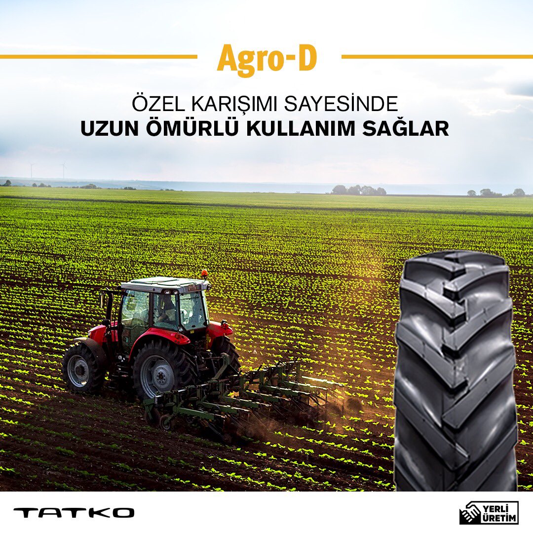 TatkoLastik's tweet photo. Özel karışımı sayesinde uzun ömürlü kullanım sağlayan AGRO-D TatkoLastik'te. En yakın nokta için https://t.co/bTffqrXt0b 'u ziyaret edebilirsiniz.
#TatkoLastik #AgroD https://t.co/UkBr3iVvlw
