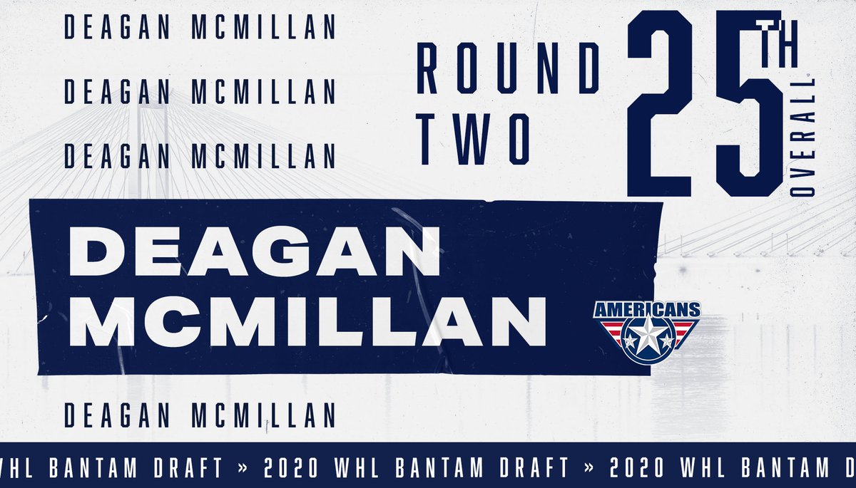 With the 25th overall pick in the 2020 #WHLBantamDraft, the Tri-City Americans are proud to select forward Deagan McMillan.

#AmsNation