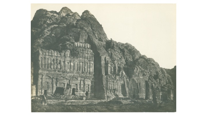 Moving through the ancient city, we pass many monuments, including the Theatre and the Royal Tombs. The photos of Petra in the  @PalExFund archives taken by John Shaw Smith in 1852, are thought to be the earliest of the site