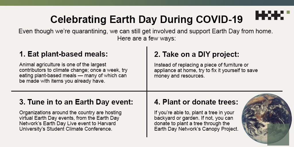 HKStrategies's tweet photo. Due to the pandemic, for the first time, Earth Day will be celebrated online this year, as part of the @EarthDayNetwork's “EARTHRISE” digital activation.
Learn more about participating in the at home celebration here: https://t.co/wNwSQE5Muw #EarthDay2020 #HKcares #BetterImpact https://t.co/tuNOWs1qVI