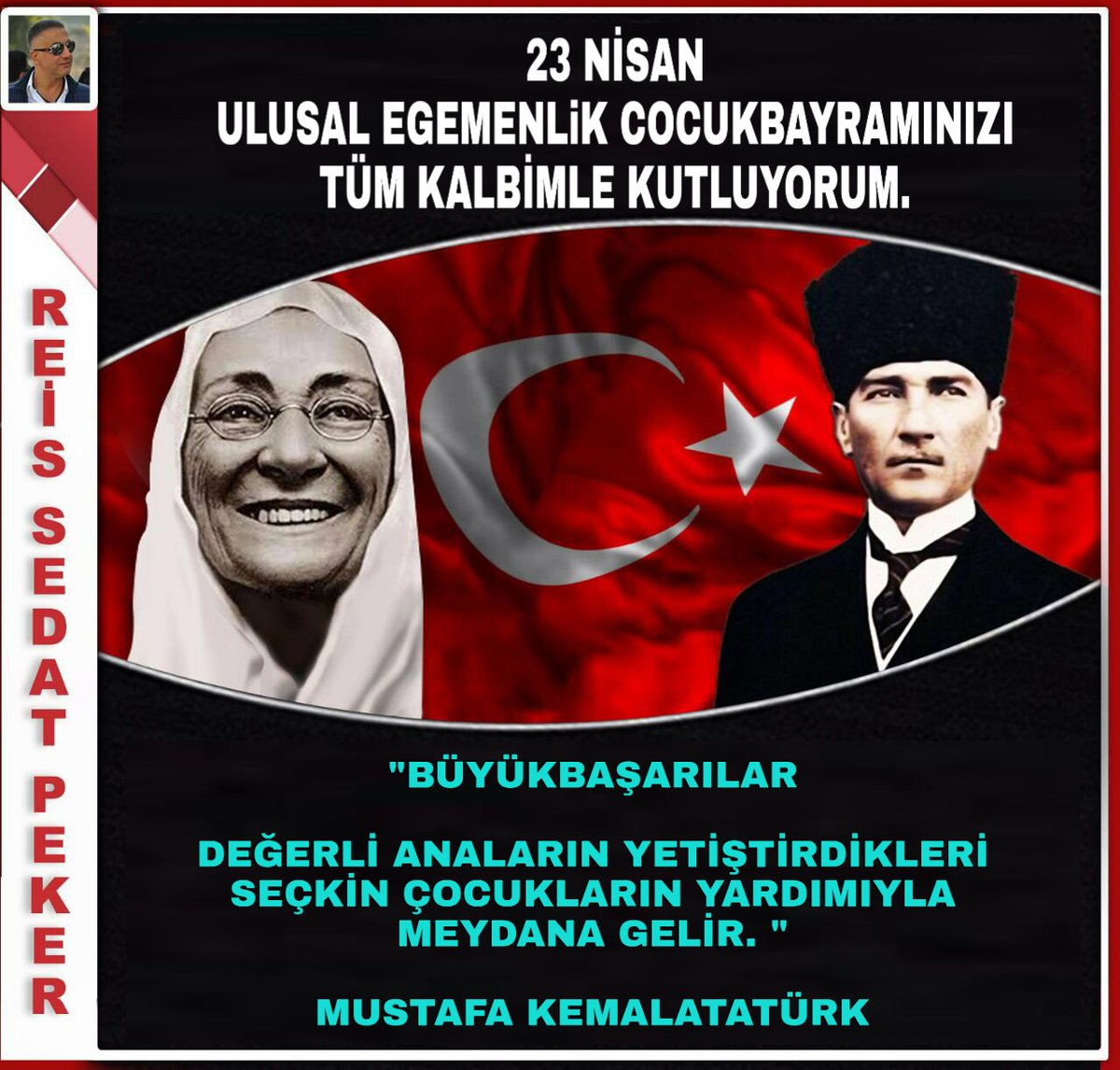 sedat_peker's tweet photo. 23 NİSAN ULUSAL EGEMENLİK VE ÇOCUK BAYRAMINIZI TÜM KALBİMLE KUTLUYORUM. https://t.co/JqUdjD5Pks