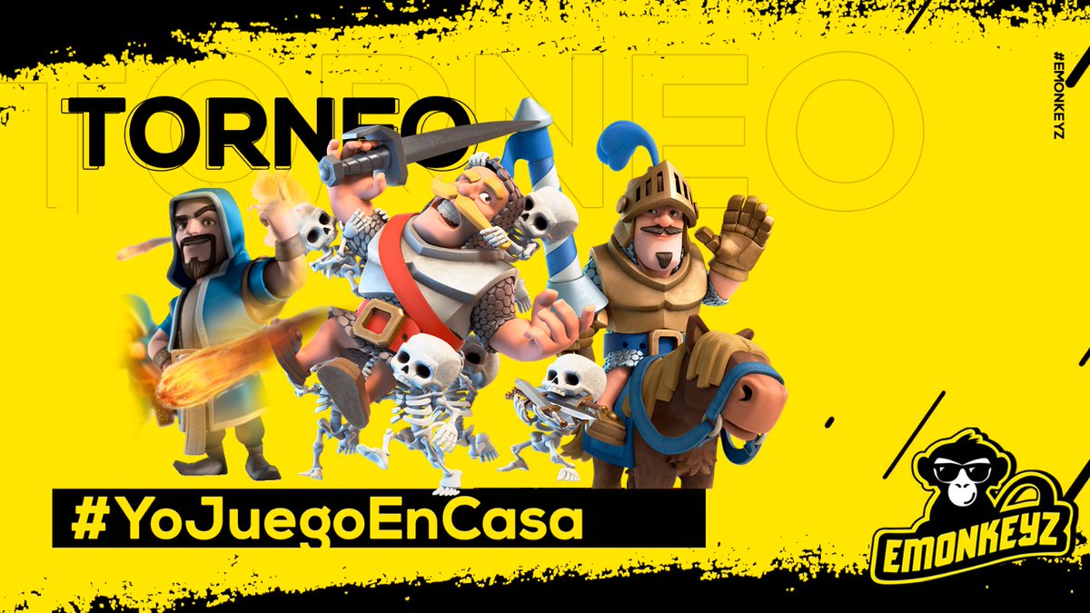 👑TORNEO DE #ClashRoyale de #YoJuegoEnCasa👑 

📆27-28 de abril 
🏆1200 Gemas 💎
ℹ️ discord.emonkeyzclub.com

Inscripción gratuita en la web👉 emonkeyzclub.com/academy_YoJueg…