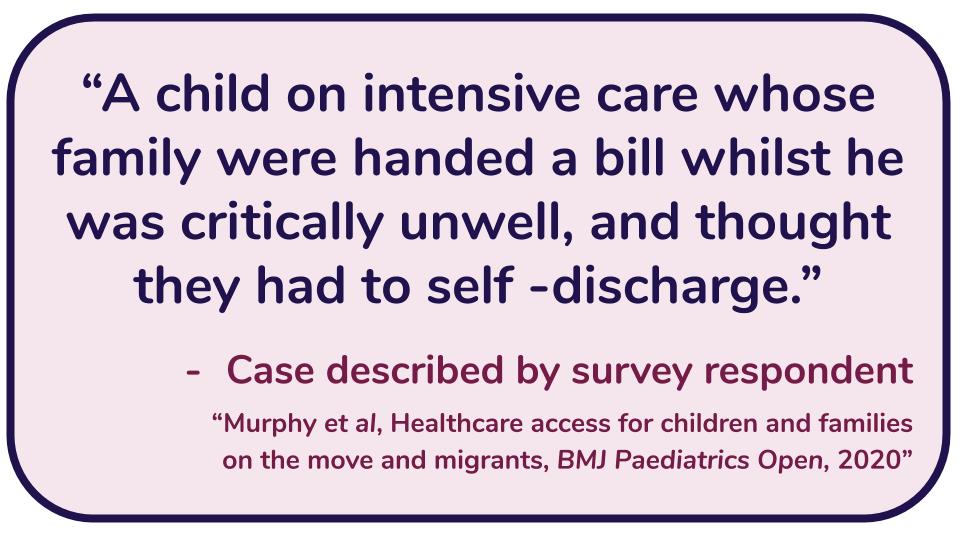 Healthcare workers from around the UK reported that families are coming to hospital far too late because they are scared of NHS bills.Imagine receiving a bill for your treatment whilst you are still in intensive care.