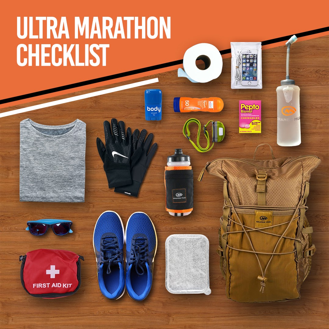 Ultras can be nerve-wracking, whether it’s your first or 10th time. Here’s a handy Ultra-Marathon Checklist to help you pack all your key gear requirements. Download your checklist here: bit.ly/2wfd91X #OrangeMud #MarathonTraining #TrainingGuide
