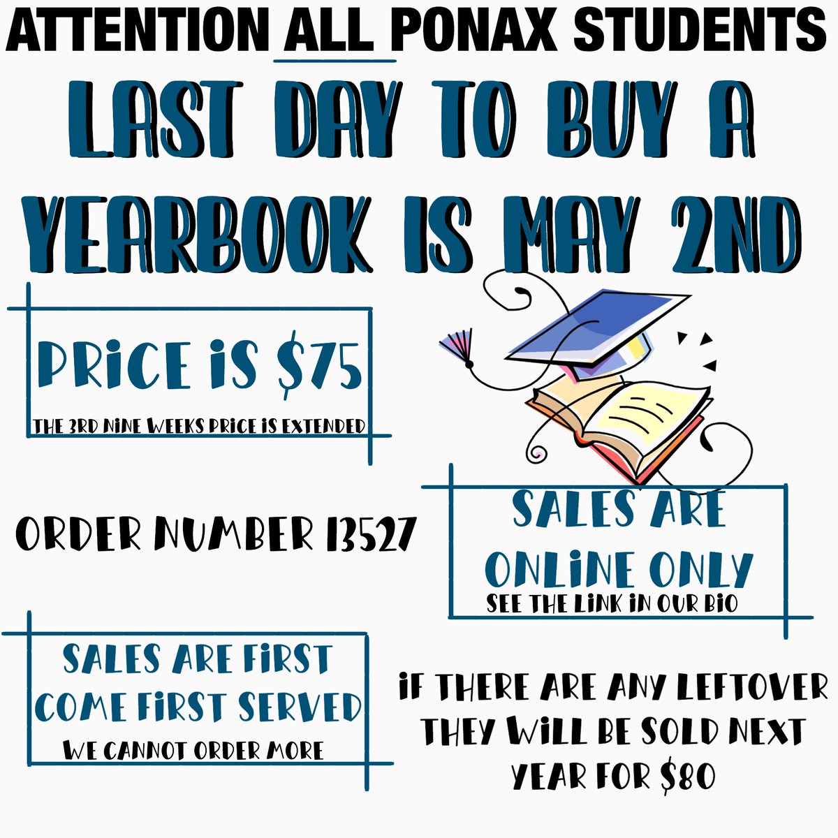 PonaxYbk's tweet photo. You make the year, we make the book! There’s one more week left to purchase your yearbook so make sure you do it now! https://t.co/6ieLctK4qI