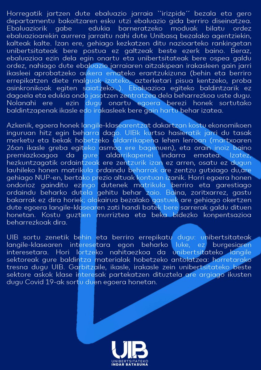 UIBnazionala's tweet photo. 🔵OHARRA| Egoera gogor honen aurrean, antolakuntza

🔵COMUNICADO| Ante esta difícil situación, organización https://t.co/FBctsXVCQL