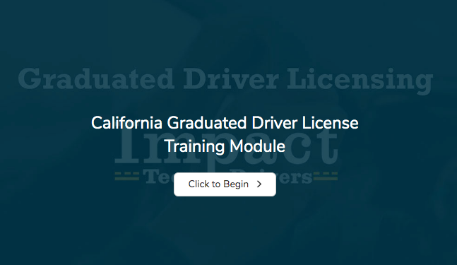 UCBSafeTREC's tweet photo. New @impactdrivers resource for #TeenDriver #RoadSafety: explore the Online California #GraduatedDriverLicense Training Module for students, parents/guardians: https://t.co/fr6QxFTT8C @OTS_CA @CHP_HQ https://t.co/xzU1L6ZEF0