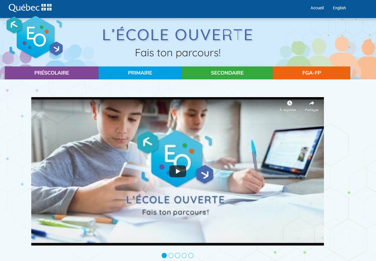 SalamaStephane's tweet photo. 🚩RESSOURCES sur le site Ecole ouverte du Québec. Une mine d'or, des ressources, des sites pour apprendre, créer, se divertir, ...  de la maternelle au secondaire. Très complet
Je viens de découvrir ...vraiment génial !!
#enseigner #ContinuitePedagogique 

https://t.co/PQHcOuXQrt https://t.co/wvtVq7O5Rg