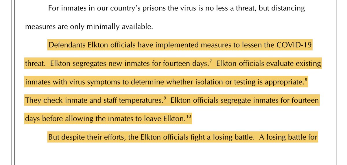  #BREAKING: Federal judge orders vulnerable inmates released from FCI Elkton w/ BOP "losing battle" against coronavirus: "With the shockingly limited available testing and the inability to distance inmates, COVID-19 is going to continue to spread." https://www.documentcloud.org/documents/6864342-Judge-James-S-Gwin-Elkton-Ruling.html
