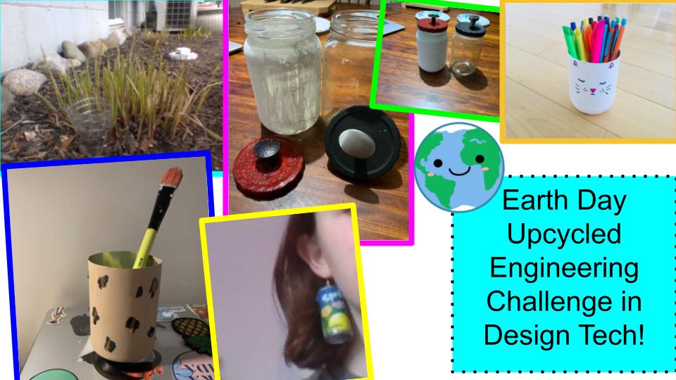 Happy #EarthDay2020 and Happy 50th Anniversary!  The #DesignTech students in <a href="/WalledLkSchools/">Walled Lake Schools</a> are doing an Upcycling Engineering Challenge! #wleced #DoingMIPart #RemoteLearning <a href="/CliffordSmart/">Clifford Smart MS</a> <a href="/ClassroomMakers/">Classroom Makers</a>