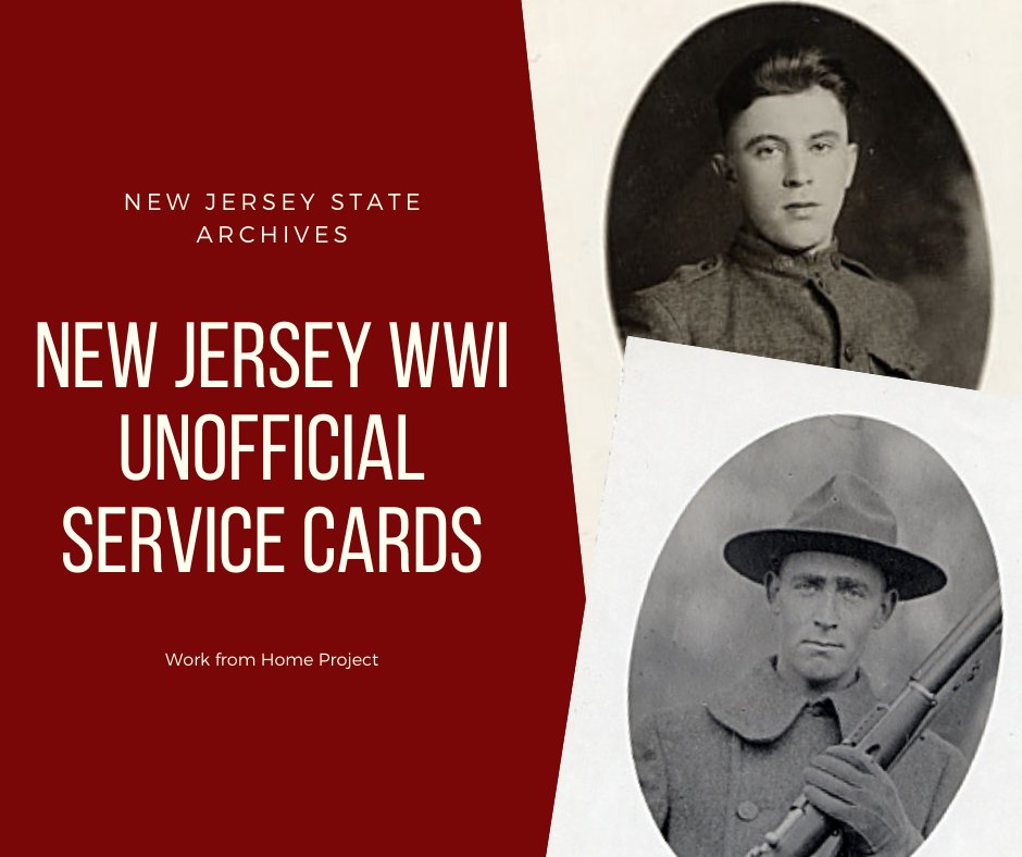 NJStateArchives's tweet photo. Working from home, Archives staff have created 5,400 entries thus far indexing NJ’s WWI military service records. This information and corresponding digital images will expand our current online database containing soldiers who died during the conflict. https://t.co/mUfaOTBk5r https://t.co/P5EsjRSvhO