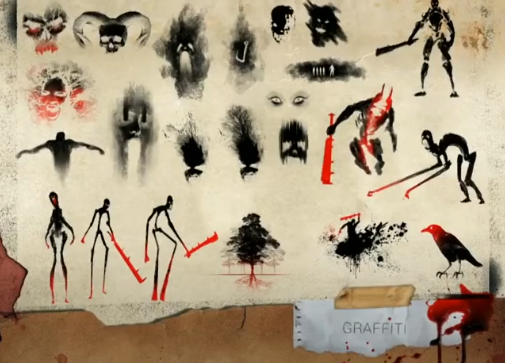 you can spot little concepts for spirit, wraith, trapper, and pooossibly hag? look at their wittle funky silhouettes