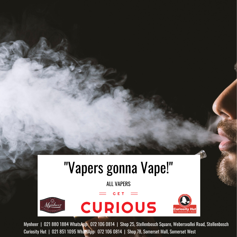 curiosityhut's tweet photo. Vapers gonna Vape!  

I'm sure the vape-nation agree to this one!

#vapeinspiration #vapecommunity #vapenation #getcurious #curiosityhut #mynheer #somersetmall #stellenboschmall #vaping #vape #vapepeople #vapeon #vapelife https://t.co/Qs504mhgC2