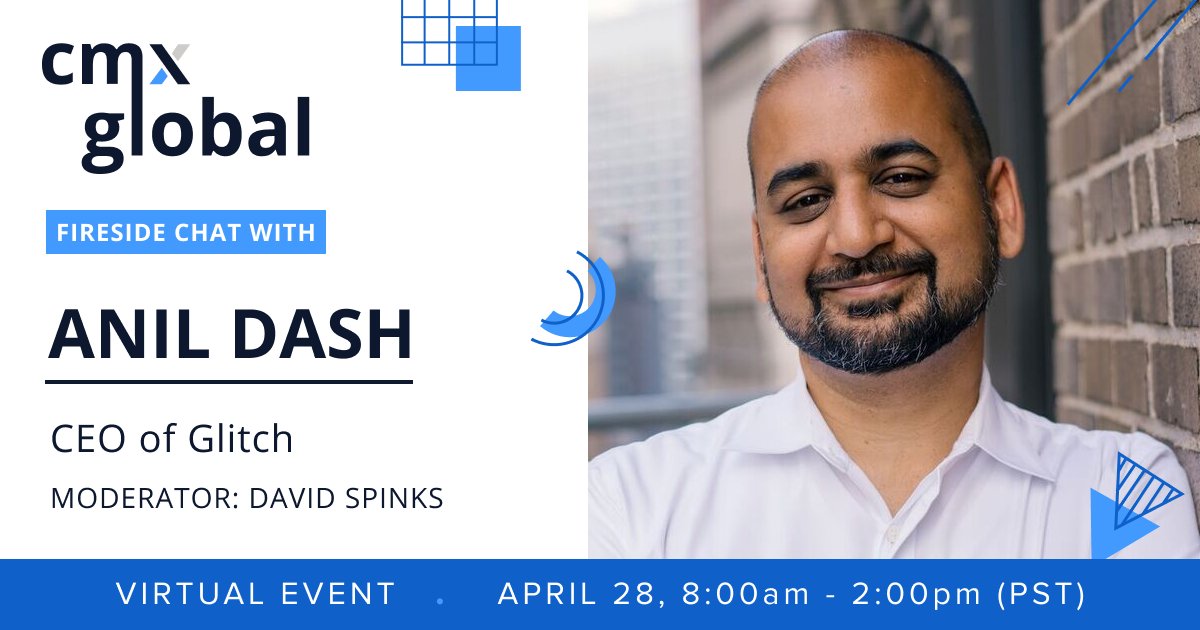 DavidSpinks's tweet photo. SO pumped to have the opportunity to interview @anildash at CMX Global! Been a long-time dream to have him take the "stage" at CMX.
We're expecting over 3,000 attendees!
Grab your free ticket 👉 https://t.co/m6OcJmhhoP https://t.co/vIcIHJNnKd