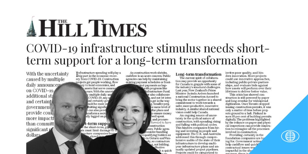 🇨🇦 #Infrastructure spending will play a big part in the economic recovery from #covid19. 
GPA President Genevieve Young and VP Infrastructure <a href="/johnallen678/">John Allen</a> share their perspective in <a href="/TheHillTimes/">The Hill Times</a>.
👉 hilltimes.com/2020/04/22/cov…