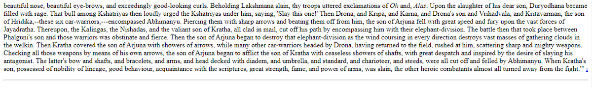 Karna and same Maharathis vs Abhimanyu again, he again makes them flee again.