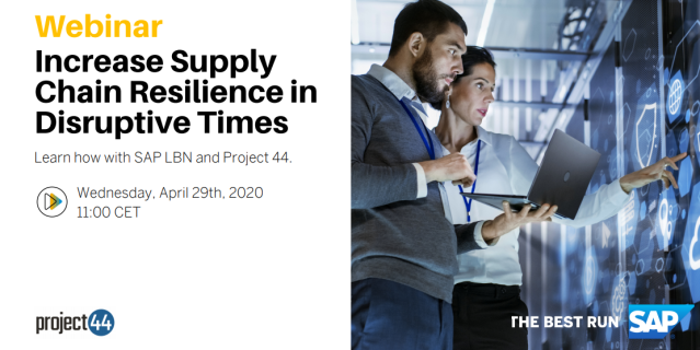 AkiBorgstrom's tweet photo. Increase Supply Chain Resilience in Disruptive Times: Learn how with SAP LBN and Project 44 https://t.co/lmsiZbbckW https://t.co/7eBSOxJFjm