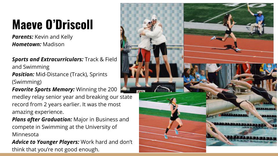Crusaders_ATH's tweet photo. Spotlighting Senior Student-Athlete, Maeve O’Driscoll! Thanks for your leadership, good luck next year at Minnesota! 🏊🏻‍♀️🏃🏻‍♀️ Go Crusaders! https://t.co/Vl8fWnvHqi