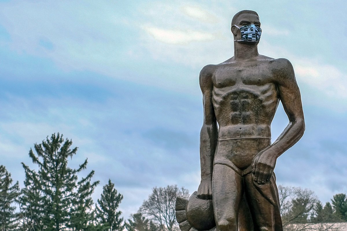 michiganstateu's tweet image. Wash your hands. Wear a mask. Stay safe, Spartans.