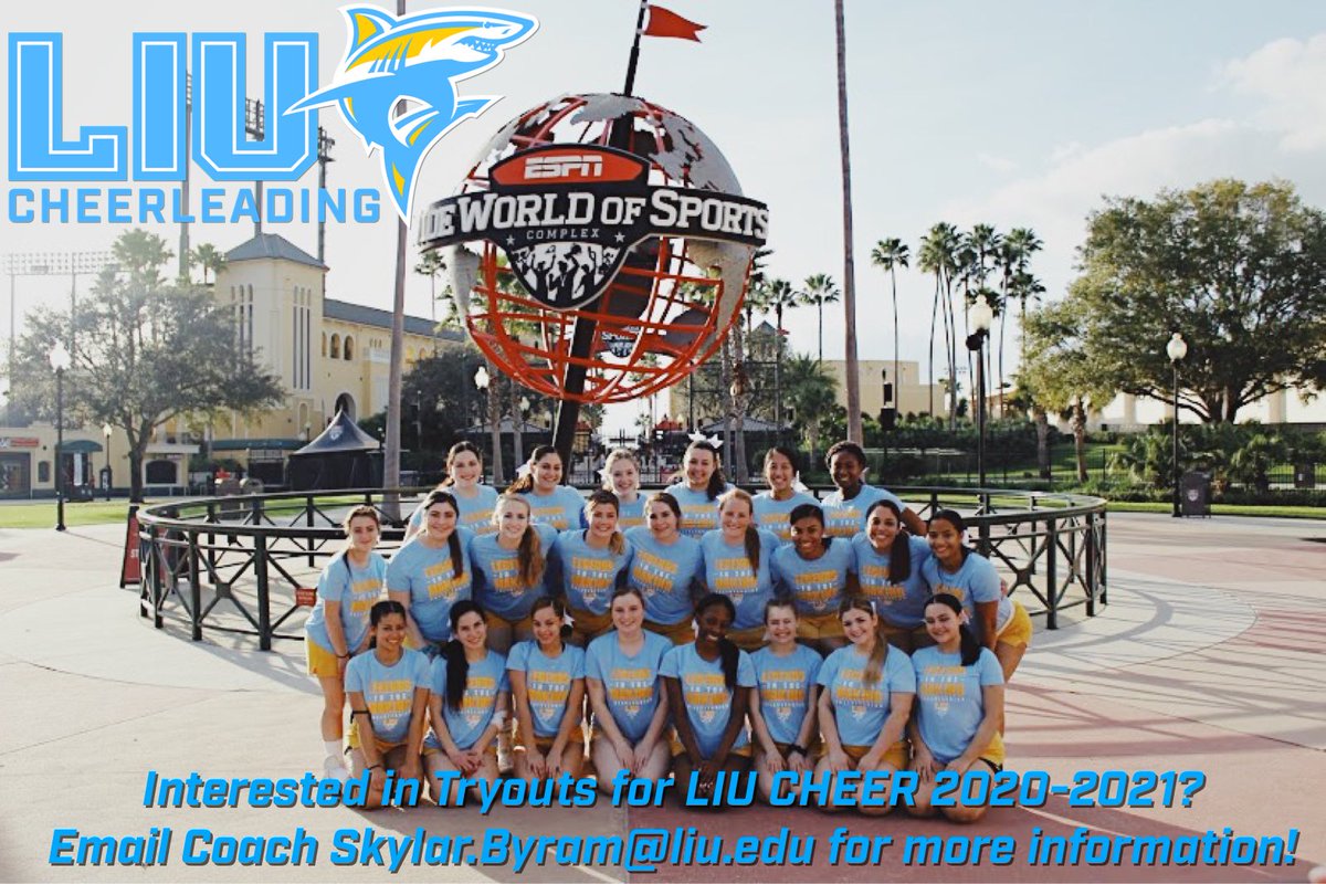 ATTENTION ALL HIGH SCHOOL SENIORS &amp; TRANSFER STUDENTS❕ Interested in continuing your cheerleading career with a D1 collegiate cheerleading program? Fill out the form in our BIO ▶️, then email Coach Skylar for the 2020-2021 Tryout Information &amp; Application! #WeAreLIU #FINSUP