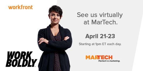 Workfront_Mktg's tweet photo. Jump in to #MarTech right now to see an upcoming demo of Workfront as well as hear from #VP Product Marketing Erica Gunn (now On-Demand) on how to prioritize and plan work as we are navigating these uncertain times. https://t.co/pfufc09Hnh https://t.co/lllxPgTtuF