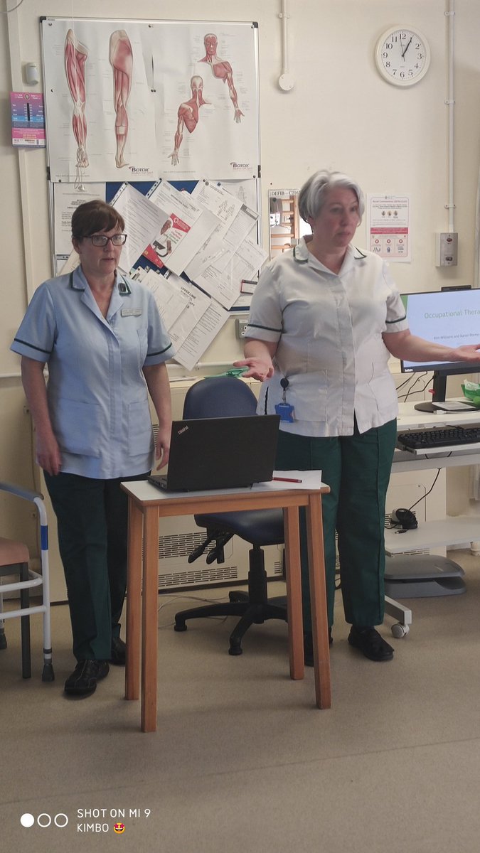 Today @dovey_kd69 and mysel were providing training for generic assistants being redeployed from other therapies teams to work in field hospitals. Same again tomorrow! #homefirst #Covid19 #whatmatters #maintainingfunction #empowering @BCUHBBest #OccupationalTherapy #therapies