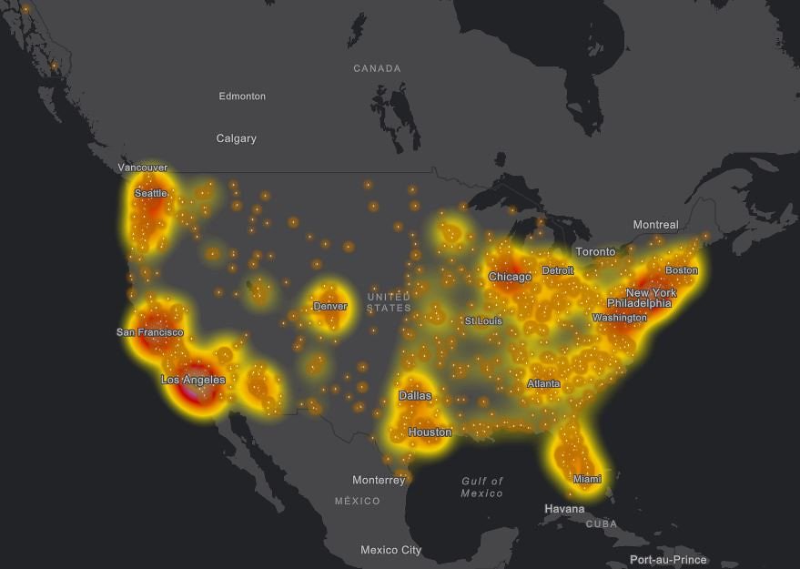 Because I'm sick of being shown that the  #covid19 heatmap correlates perfectly with 5G coverage maps, here's a map of Starbucks locations vs a map of Corona