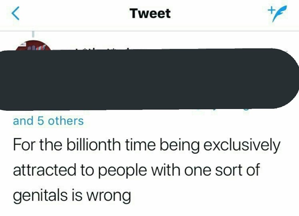 Riley J, Genital Preferences are Transphobic, Dennis. https://www.youtube.com/watch?time_continue=1&v=k5GYlZKfBmI&feature=emb_logo